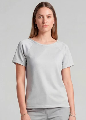 Infinita Cor - Blusa Feminina Básica Cinza - INFINITA COR
