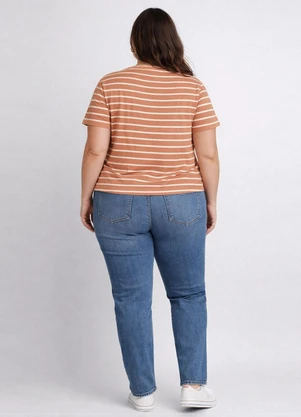 Infinita Cor - Blusa Feminina Básica Decote V Marrom - INFINITA COR
