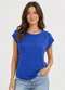 Infinita Cor - Blusa Feminina Básica em Malha Golf Azul - variação: Azul