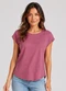 Infinita Cor - Blusa Feminina Básica em Malha Golf Azul - variação: Rosa