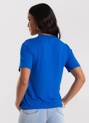 Rovitex - Blusa Feminina Básica em Malha Visco Azul - ROVITEX