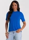 Rovitex - Blusa Feminina Básica em Malha Visco Vermelho - variação: Azul