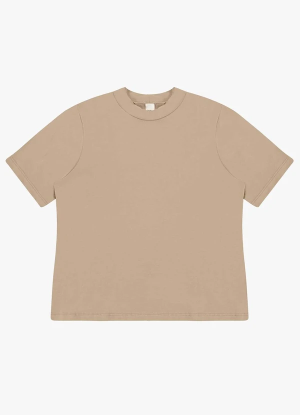 Rovitex - Blusa Feminina Básica em Malha Visco Marrom