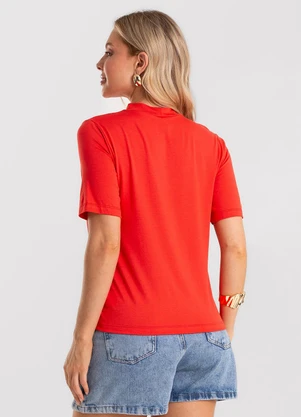 Rovitex - Blusa Feminina Básica em Malha Visco Vermelho - ROVITEX