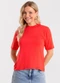 Rovitex - Blusa Feminina Básica em Malha Visco Vermelho - variação: Vermelho