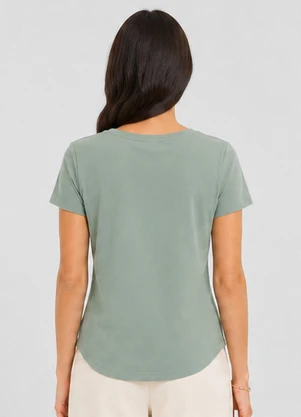 Rovitex - Blusa Feminina Básica em Visco Classic Verde - ROVITEX