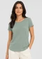 Rovitex - Blusa Feminina Básica em Visco Classic Preto - variação: Verde