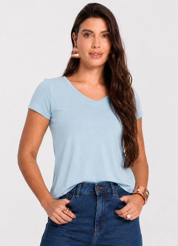 Select - Blusa Feminina Básica em Viscotorcion Azul
