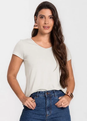 Select - Blusa Feminina Básica em Viscotorcion Bege - SELECT