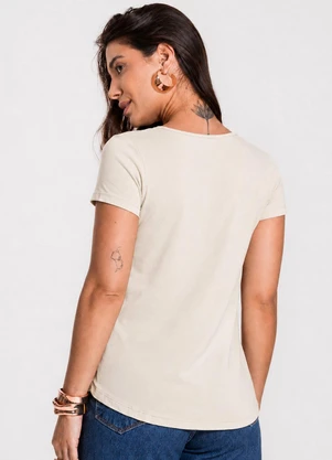 Select - Blusa Feminina Básica em Viscotorcion Bege - SELECT
