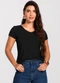 Select - Blusa Feminina Básica em Viscotorcion Azul - variação: Preto