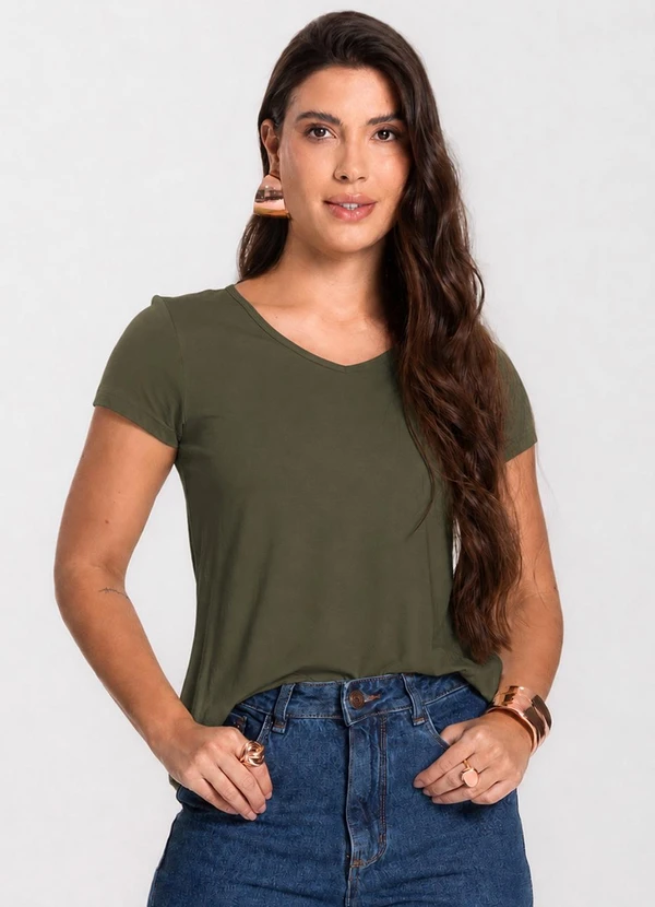 Select - Blusa Feminina Básica em Viscotorcion Verde