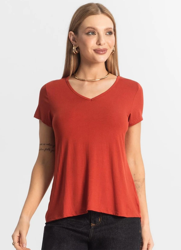 Select - Blusa Feminina Básica Laranja