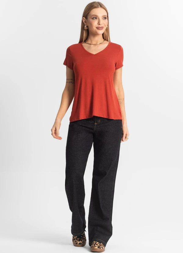 Select - Blusa Feminina Básica Laranja 3