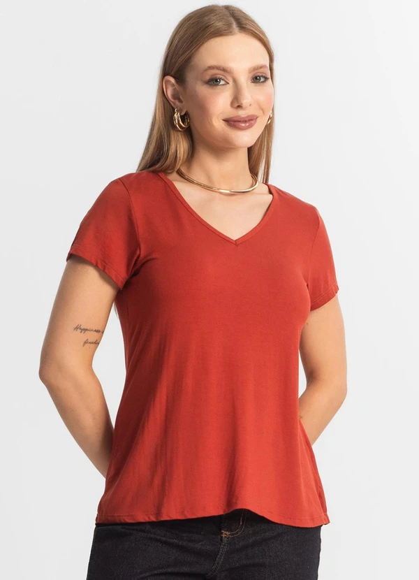 Select - Blusa Feminina Básica Laranja 4