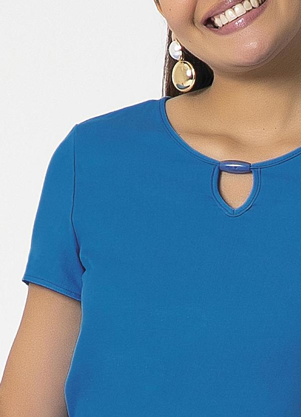 Habana - Blusa Feminina Básica Leve Azul 3