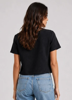 Infinita Cor - Blusa Feminina Básica Malha Oberon Preto - INFINITA COR