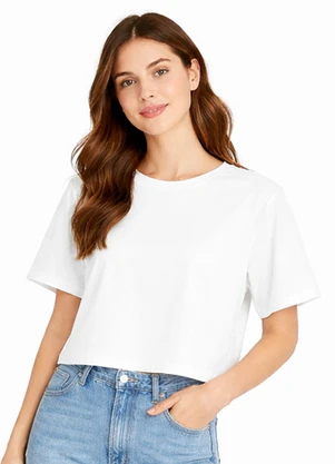 Infinita Cor - Blusa Feminina Básica Malha Suplex Bege - INFINITA COR