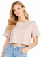 Infinita Cor - Blusa Feminina Básica Malha Suplex Cinza - variação: Marrom