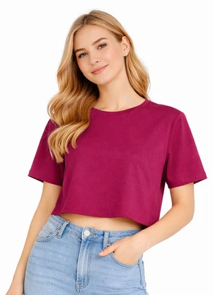 Infinita Cor - Blusa Feminina Básica Malha Suplex Roxo - INFINITA COR