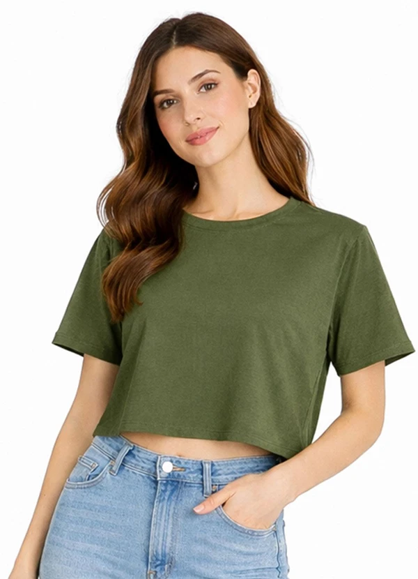 Infinita Cor - Blusa Feminina Básica Malha Suplex Verde