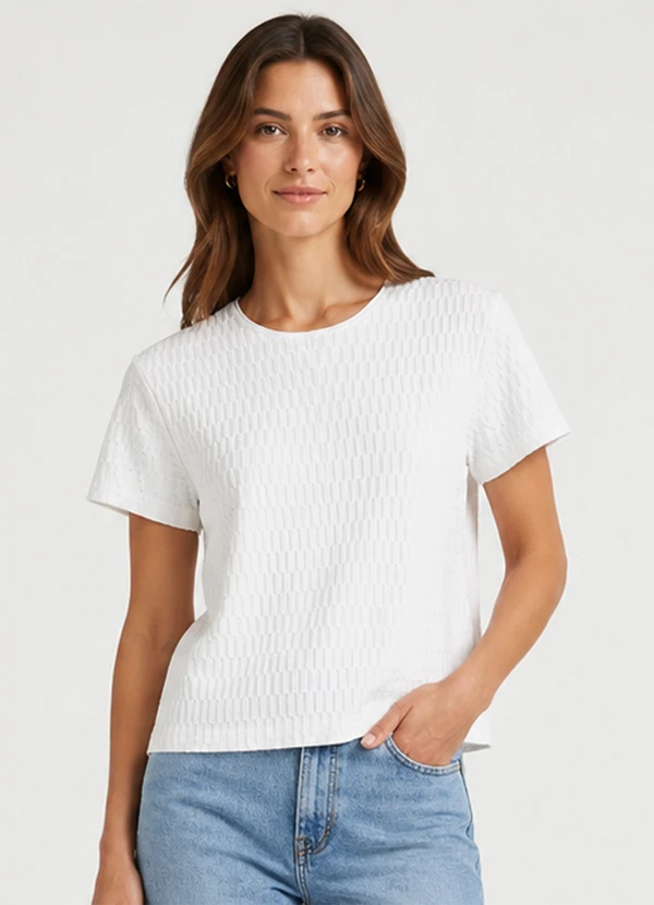 Infinita Cor - Blusa Feminina Básica Malha Uir Bege