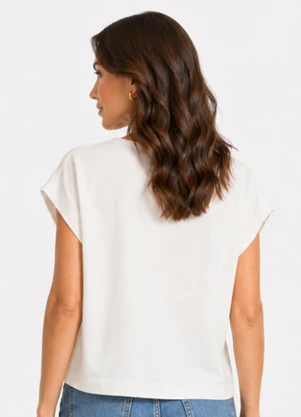 Infinita Cor - Blusa Feminina Básica Manga Ampla Bege - INFINITA COR