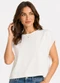 Infinita Cor - Blusa Feminina Básica Manga Ampla Bege - variação: Bege