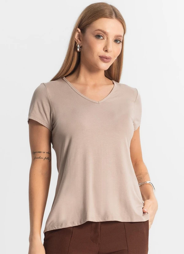 Select - Blusa Feminina Básica Marrom