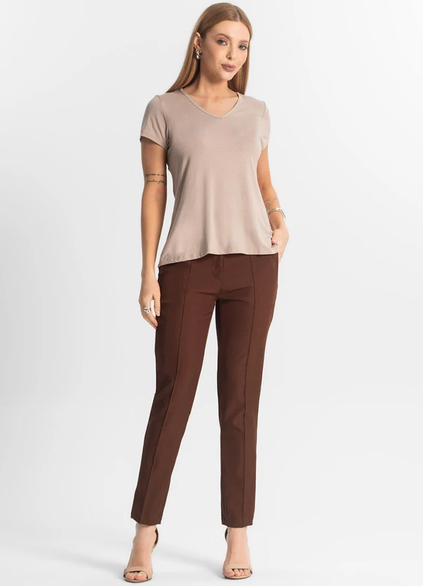 Select - Blusa Feminina Básica Marrom 3