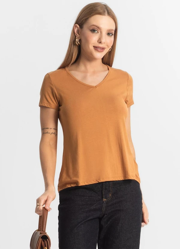 Select - Blusa Feminina Básica Marrom 4