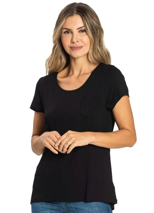 Rovitex - Blusa Feminina Básica Preto