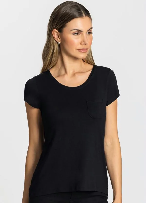 Rovitex - Blusa Feminina Básica Preto