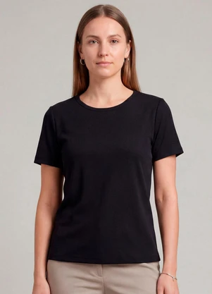 Infinita Cor - Blusa Feminina Básica Preto - INFINITA COR