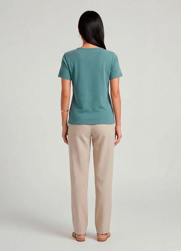 Infinita Cor - Blusa Feminina Básica Verde 2