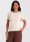 Rovitex - Blusa Feminina Básica Visco Maquinetada Rosa - variação: Bege