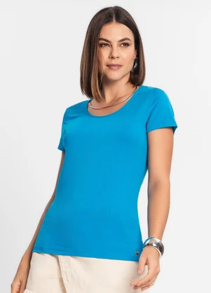 Rovitex - Blusa Feminina Básica Visco Tricot Azul - ROVITEX