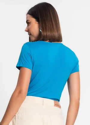 Rovitex - Blusa Feminina Básica Visco Tricot Azul - ROVITEX