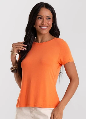 Rovitex - Blusa Feminina Básica Visco Tricot Laranja - ROVITEX
