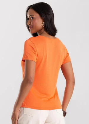Rovitex - Blusa Feminina Básica Visco Tricot Laranja - ROVITEX