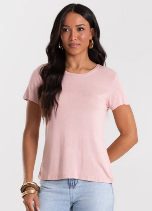 Rovitex - Blusa Feminina Básica Visco Tricot Rosa - ROVITEX