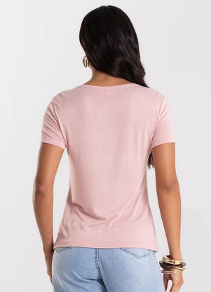 Rovitex - Blusa Feminina Básica Visco Tricot Rosa - ROVITEX