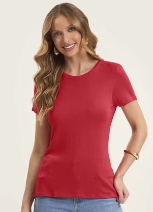 Rovitex - Blusa Feminina Básica Visco Tricot Vermelho - ROVITEX