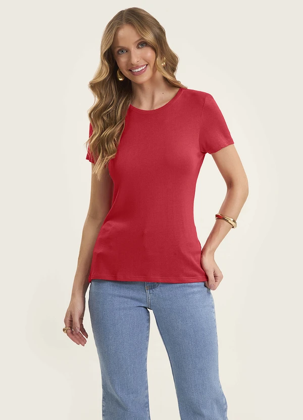 Rovitex - Blusa Feminina Básica Visco Tricot Vermelho 2