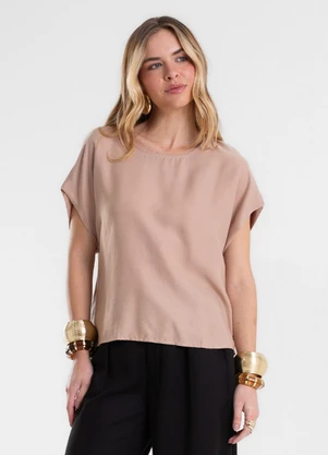 Endless - Blusa Feminina Box em Sarja Lisa Marrom - ENDLESS