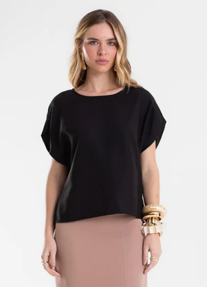 Endless - Blusa Feminina Box em Sarja Lisa Preto - ENDLESS