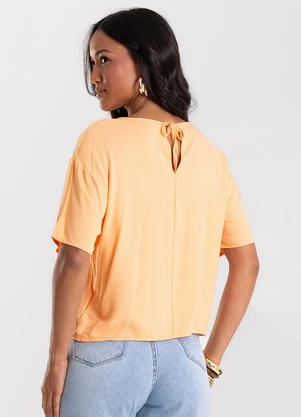 Rovitex - Blusa Feminina Box em Tecido Viscose Laranja - ROVITEX