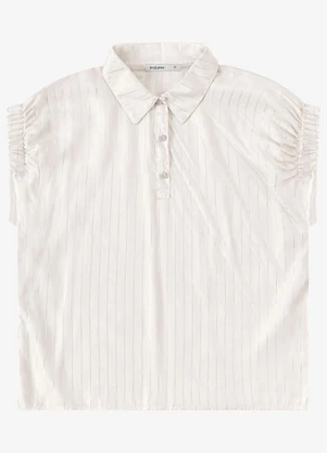 Endless - Blusa Feminina Box Listrada sem Manga Bege - ENDLESS