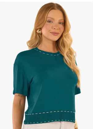 Rovitex - Blusa Feminina Box Viscotorcion Verde - ROVITEX
