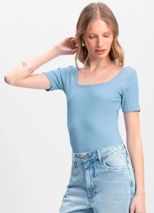 Essendi - Blusa Feminina Canelada Azul - ESSENDI